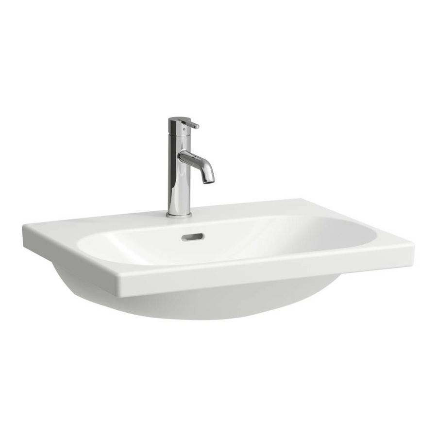 Wastafel LUA 60x46cm +kraangat -over voorH403532112 Lcc wit