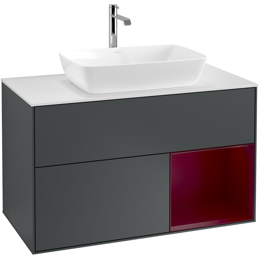 Wastafelonderkast Finion 1000x603x501mm Mid.Blue Matt Lacquer G781HBHG