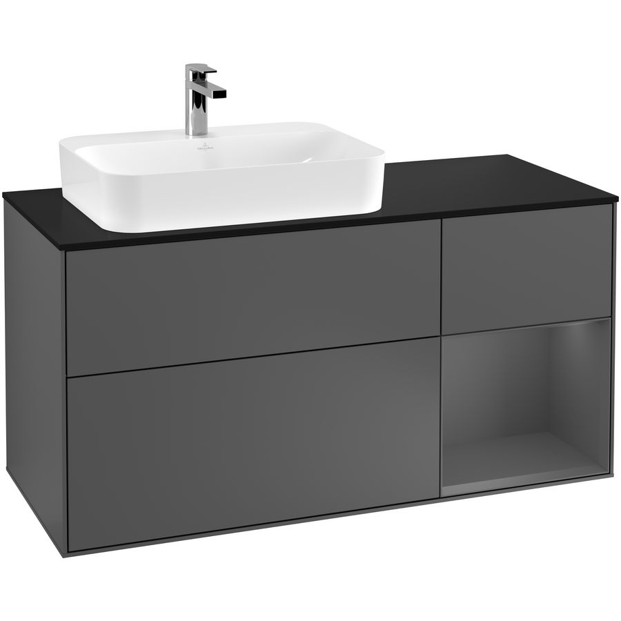 Wastafelonderkast Finion 1200x603x501mm Antr. Matt Lacquer G402GKGK