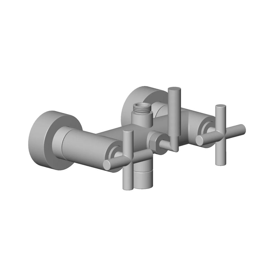 Aansluiting badkuip wand 200x215x140mm Platina geb