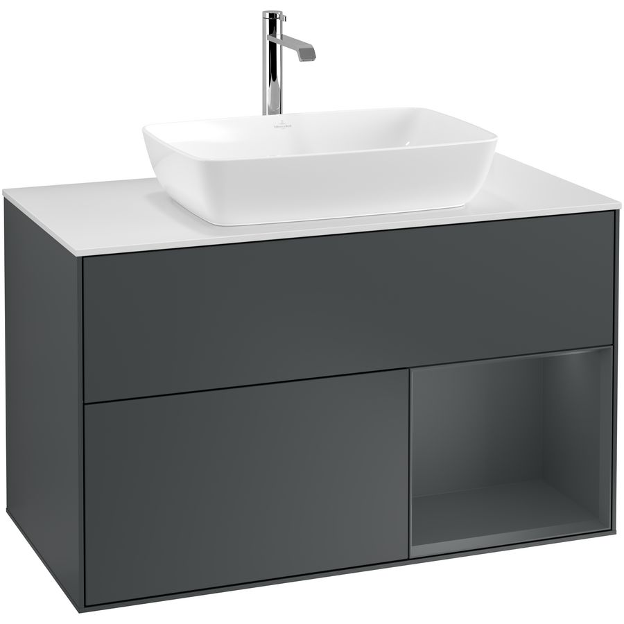 Wastafelonderkast Finion 1000x603x501mm Mid.Blue Matt Lacquer G781HGHG