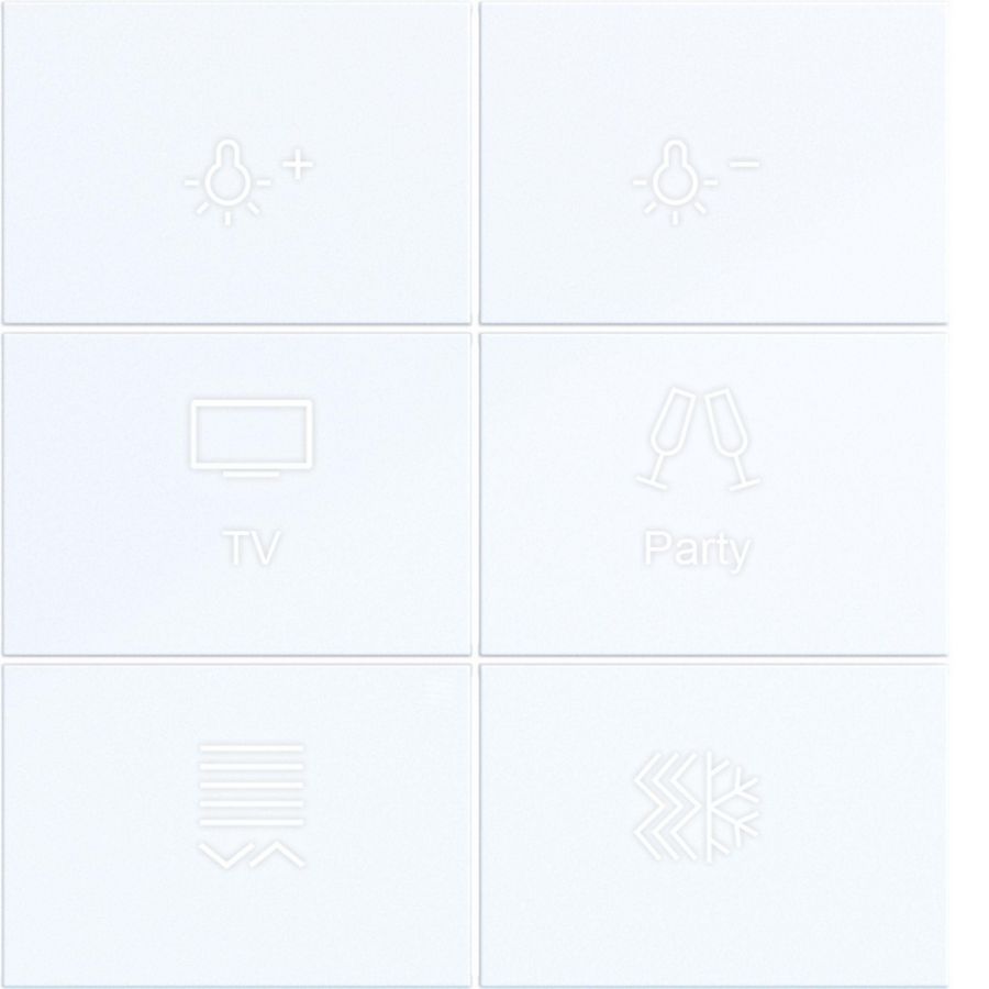 Afdekking KNX taster 6-v. met achtergrondverl. A.x/C.x wit g