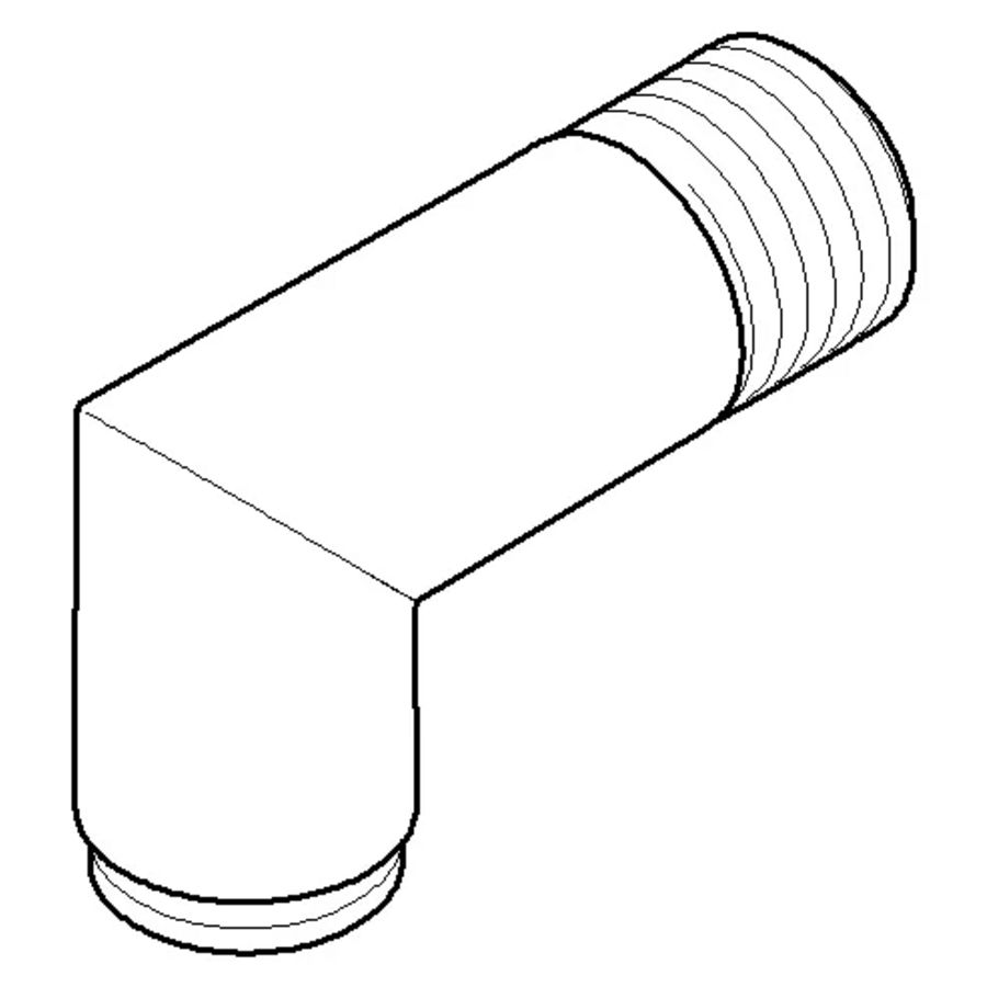 Aansluiting 1/2" 22x63x34mm Champagne gebors. (22kt Goud)