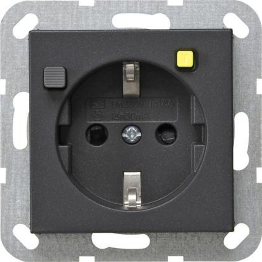 wandcontactdoos aardlekbeveil. 30 mA Safety Plus System 55 antraciet