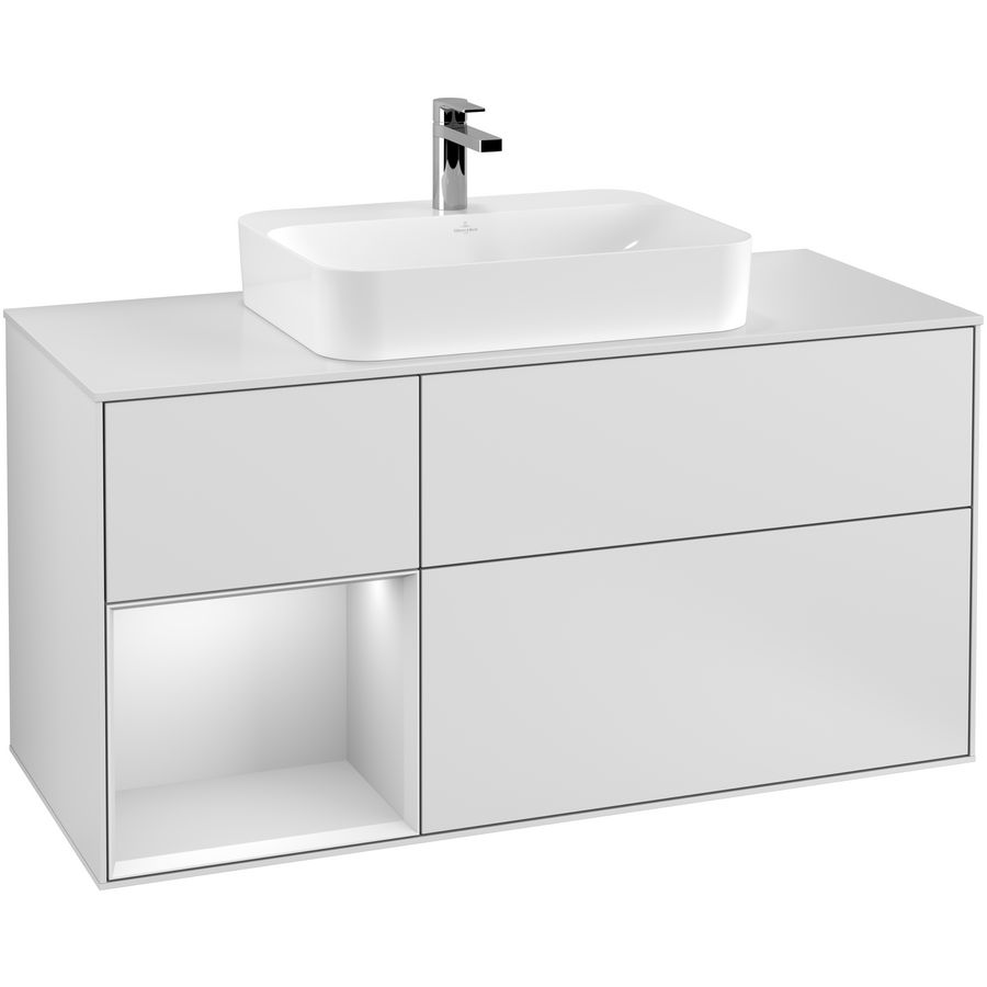 Wastafelonderkast Finion 1200x603x501mm White Matt Lacquer G411MTMT