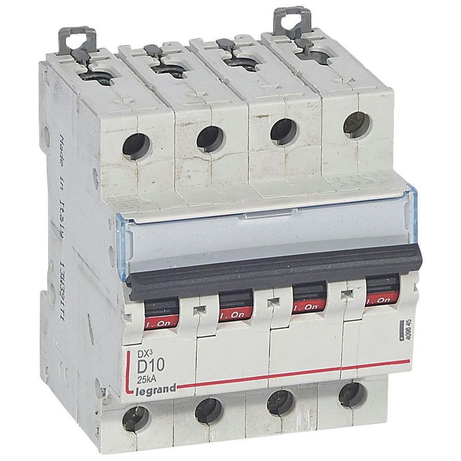 Installatieautomaat 4-polig D-karakteristiek 10A 25kA DX³ DIN