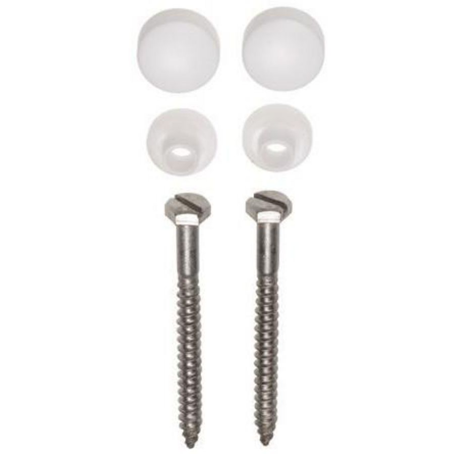Set a 2st. potschroeven verzinkt 6x70mm (zeskant+zaagsnede) incl. witte kap zonder muurpluggen