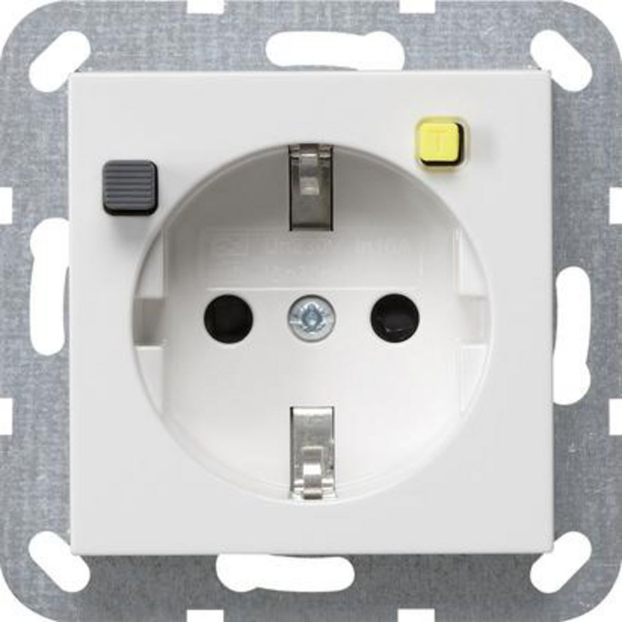 wandcontactdoos aardlekbeveil. 30 mA Safety Plus System 55 zuiver wit m