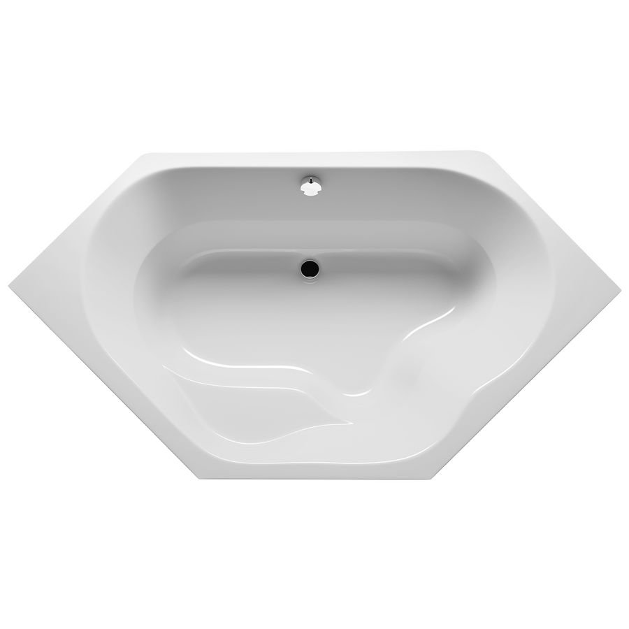 Hoekbad Winnipeg 6-hoek 145x145cm hooglans wit excl. badpoten