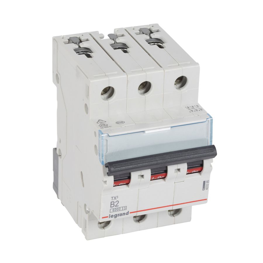 Installatieautomaat MCB TX3 3-polig B-karakteristiek 2A 6000A
