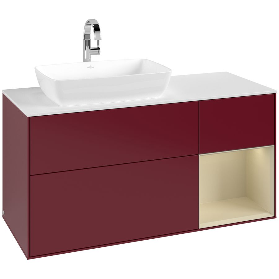 Wastafelonderkast Finion 1200x603x501mm Peony Matt Lacquer F811HJHB