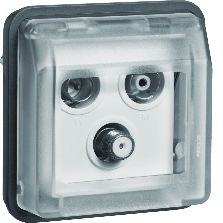 Radio/tv/satelliet einddoos W.1 grijs