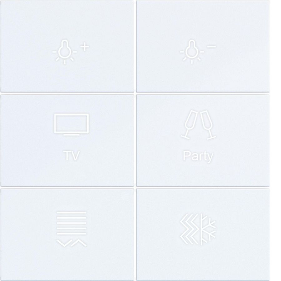 Afdekking KNX taster 6-v. met achtergrondverl. A.x/C.x wit m