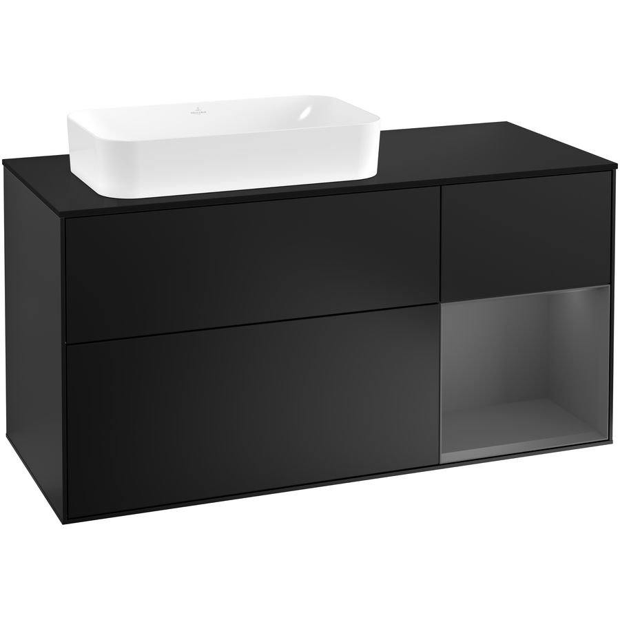 Wastafelonderkast Finion 1200x603x501mm Black Matt Lacquer G282GKPD