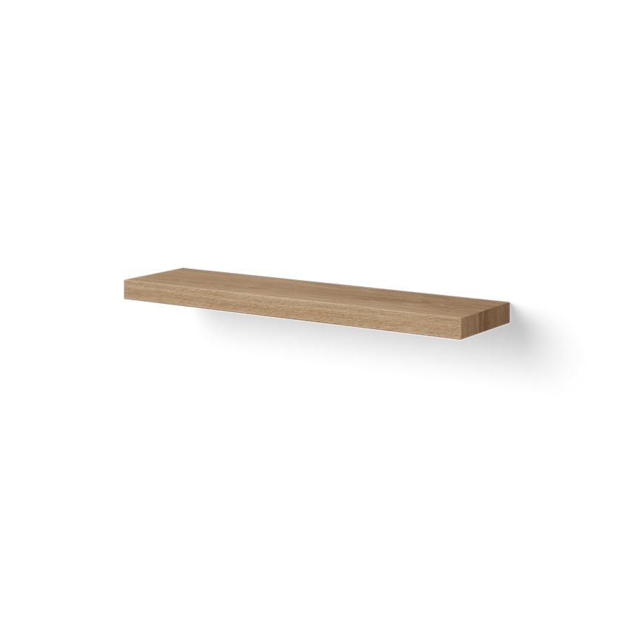 Wandplank Wall Shelf Free 600mm massief eiken old grey incl. blinde steunen