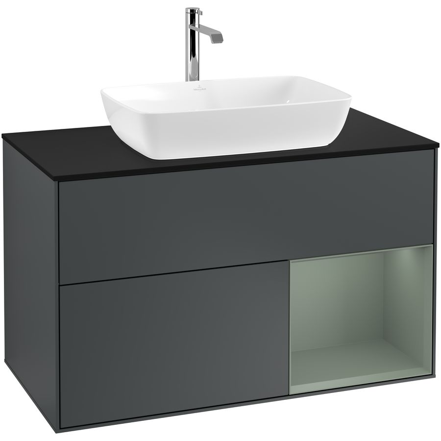 Wastafelonderkast Finion 1000x603x501mm Mid.Blue Matt Lacquer G782GMHG