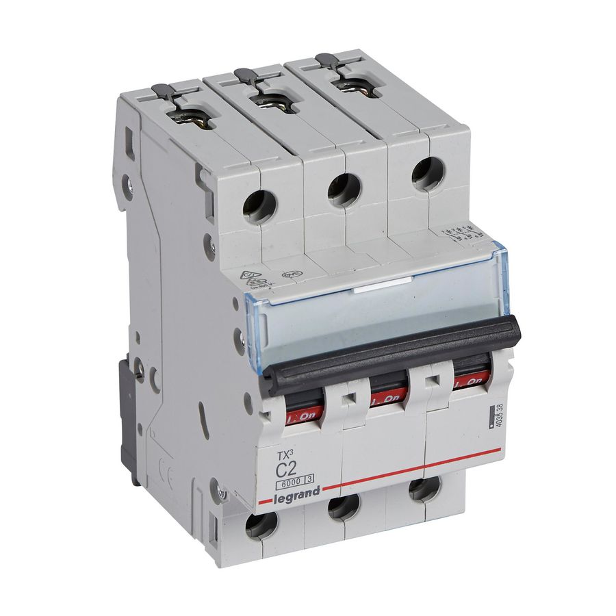 Installatieautomaat MCB TX3 3-polig C-karakteristiek 2A 6000A