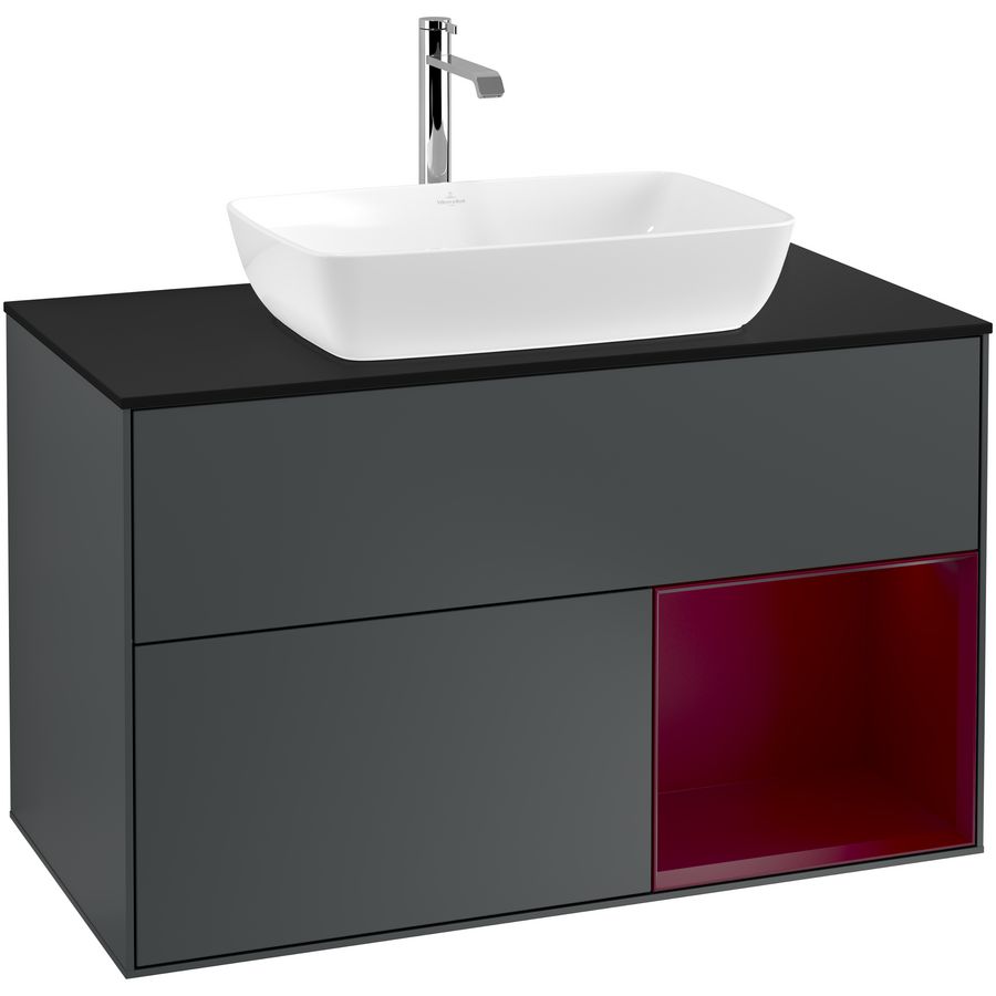 Wastafelonderkast Finion 1000x603x501mm Mid.Blue Matt Lacquer G782HBHG