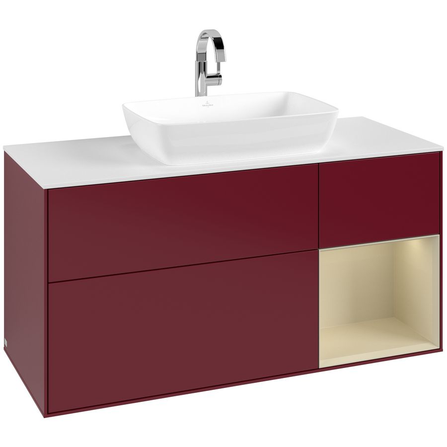 Wastafelonderkast Finion 1200x603x501mm Peony Matt Lacquer F831HJHB