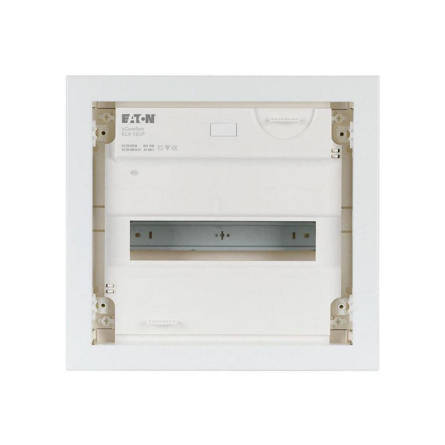 Inbouwverdeelkast KLV 12+2TE, IP30, deur RAL 9016 vlak, 1 rij, comb. s Eaton