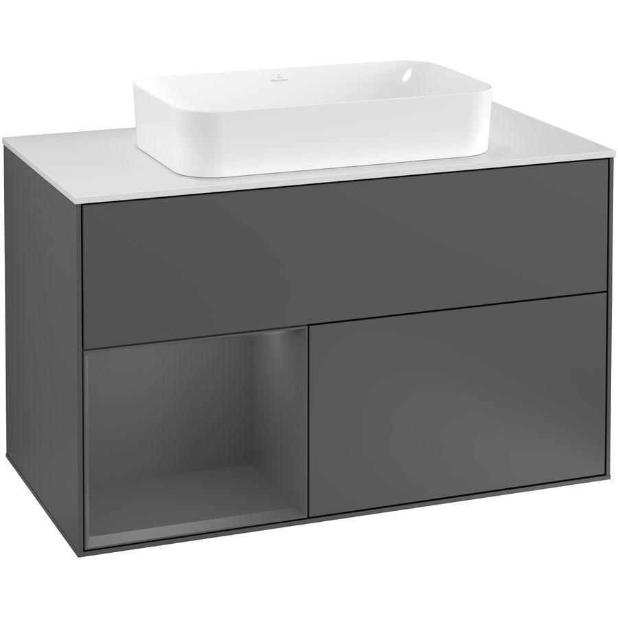 Wastafelonderkast Finion 1000x603x501mm Antr. Matt Lacquer G241GKGK