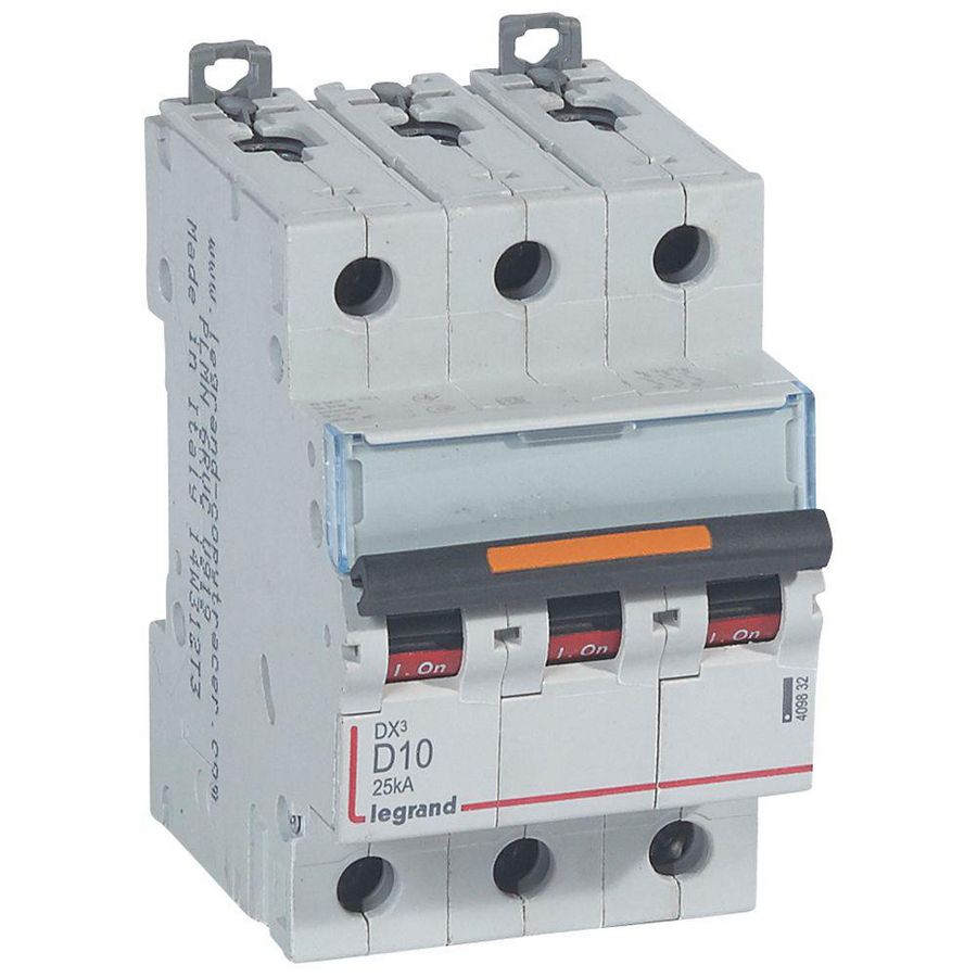 Installatieautomaat 3-polig D-karakteristiek 10A 25kA DX³ DIN