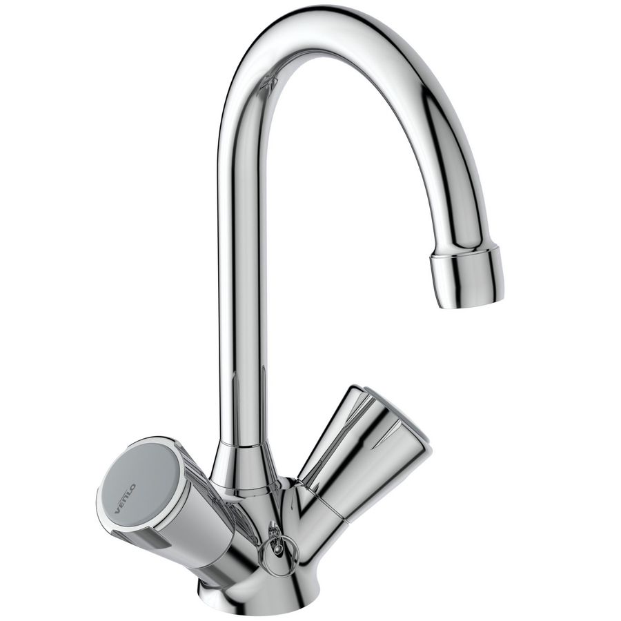 PROMO Nimbus II Messing Eco Topflex wastafelkraan chroom draaibare uitloop (F3051AA)