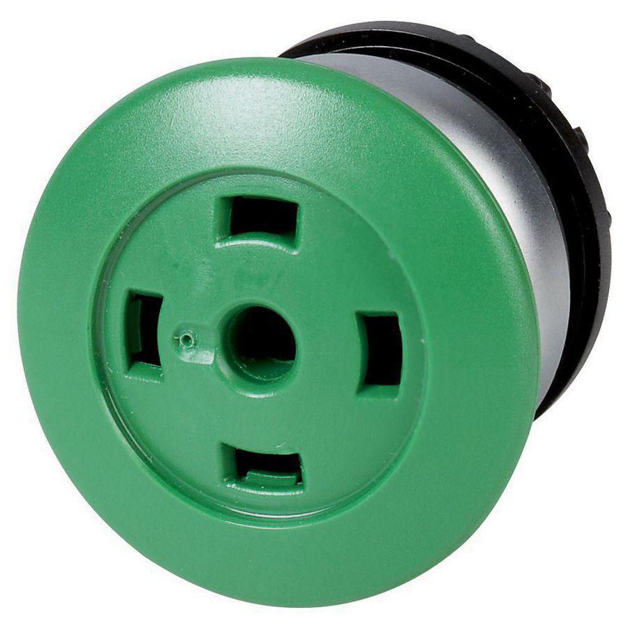 Paddestoeldrukknop groen z. toetsplaat terugverend VVE=25