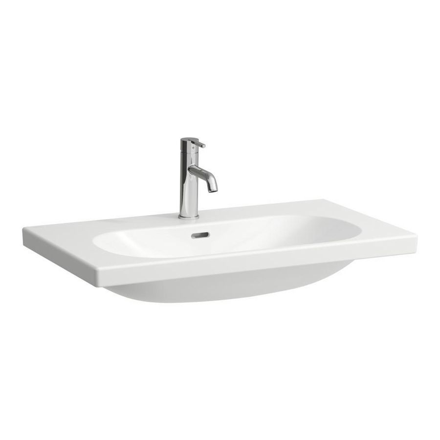 Wastafel LUA 80x46cm -kraangat -over voorH403552112 Lcc wit