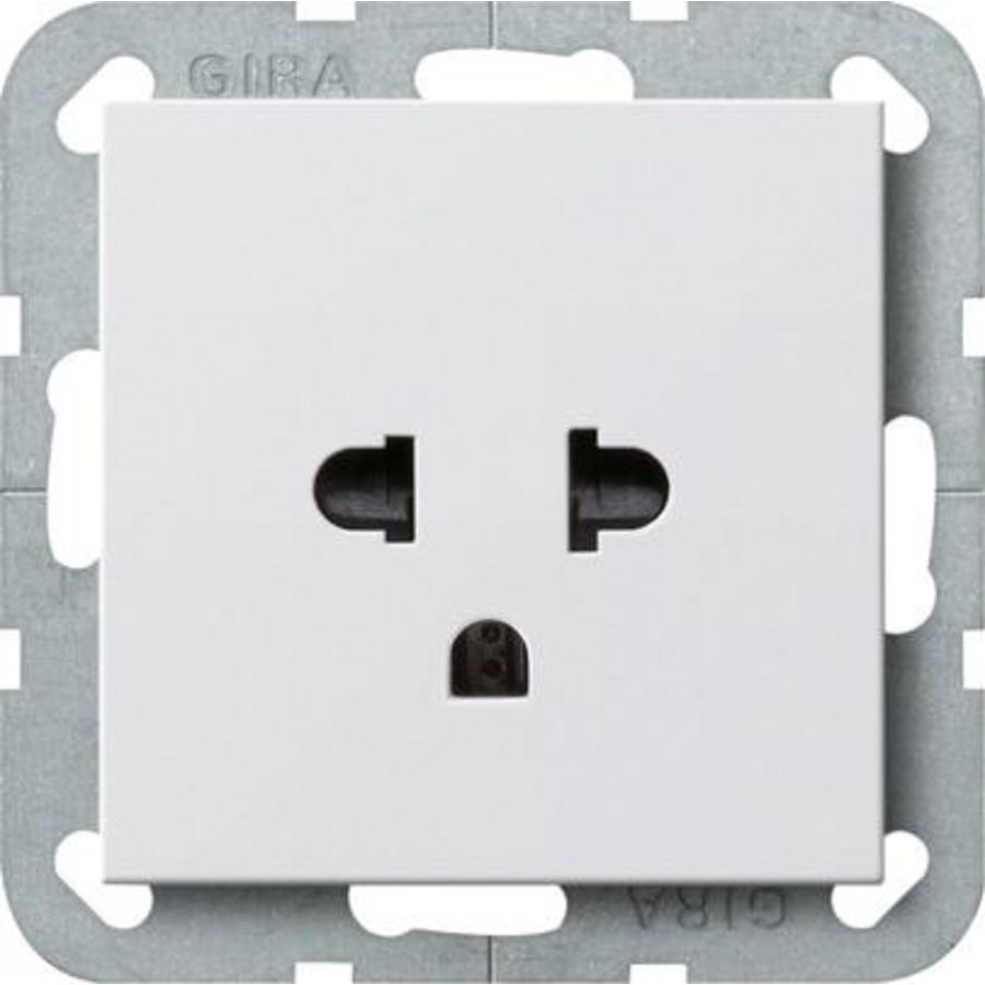 wandcontactdoos EURO-US System 55 zuiver wit