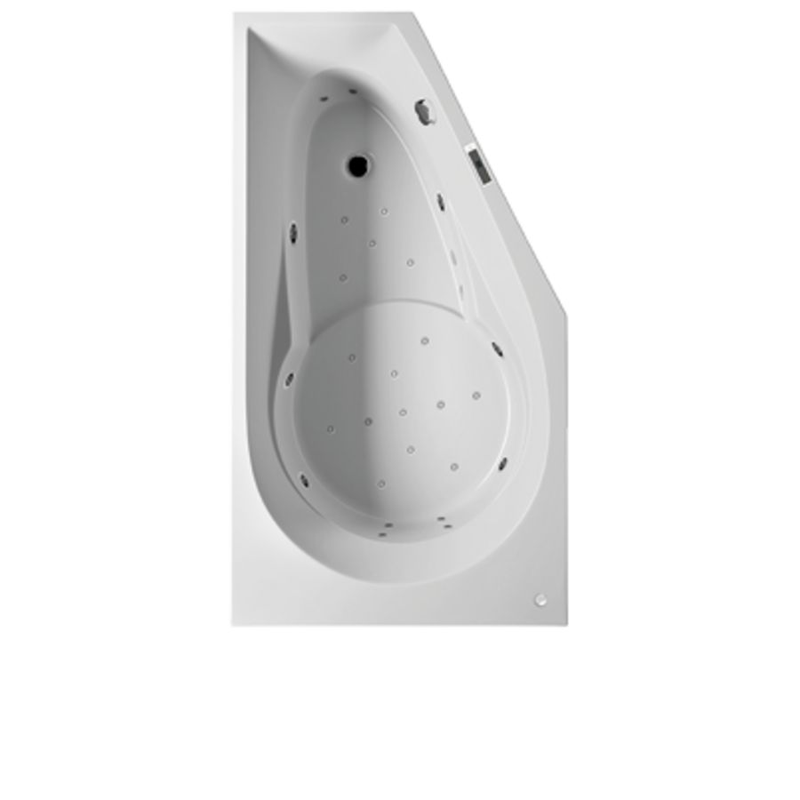 Whirlpool Yukon Rihopool rechts 160x90cm systeem BLISS rechts hoogglans wit