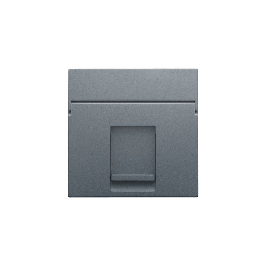 Centraalplaat data 1x RJ blue grey coated