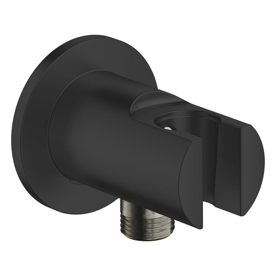 Tempesta wandaansluitbocht met houder matte black (mat zwart) (prof)