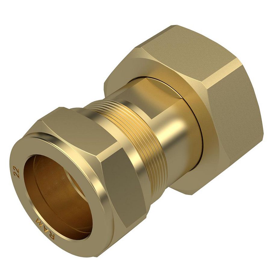 Watermeterkoppeling 2-dlg DN20 1" wartel x 22mm knel