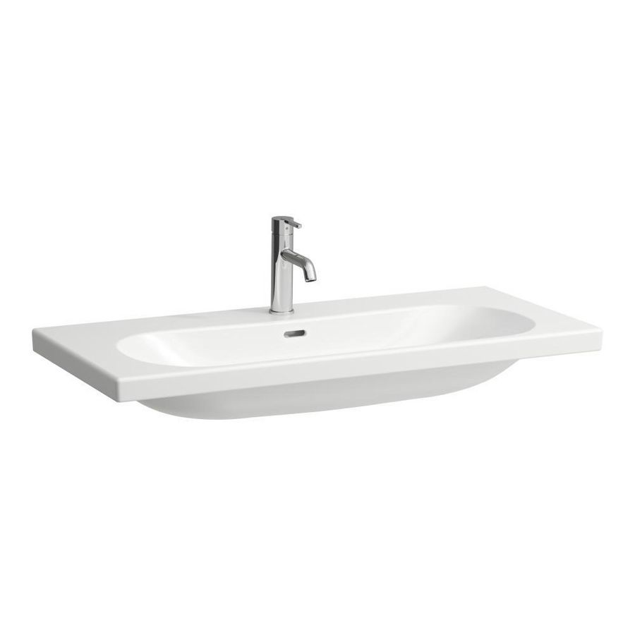 Wastafel LUA 100x46cm met kraangat zonder overloop Lcc wit
