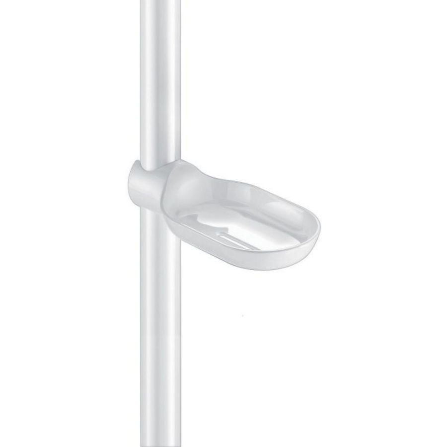 Zeepschaal nylon wit afneembaar v. glijstang 25+32mm