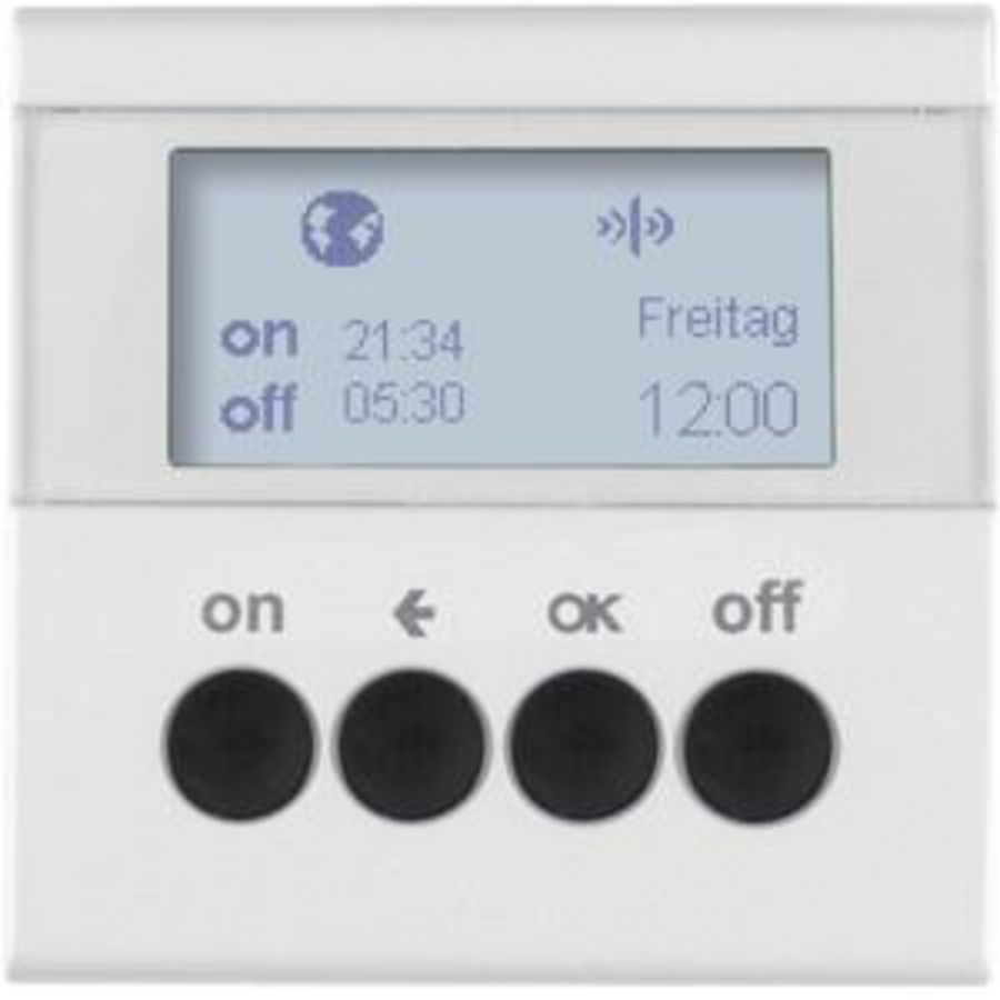Schakelklok-opzetmod. KNX-RF berker S.1/B.3/B.7 polarwit mat