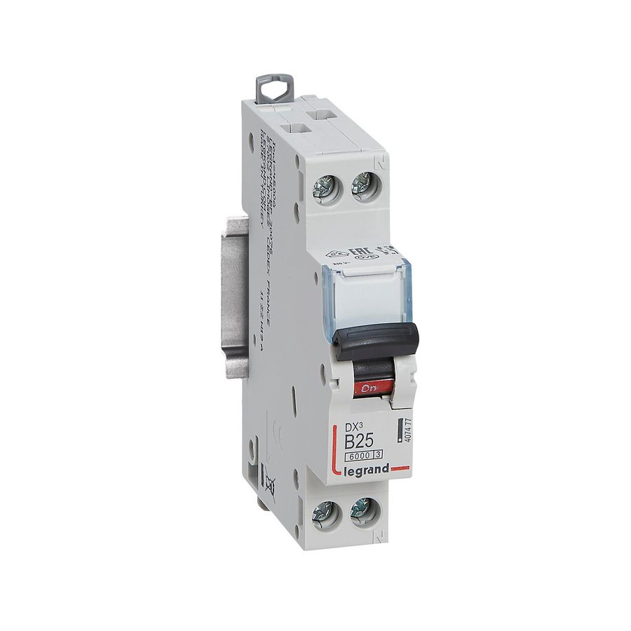Installatieautomaat MCB DX³ 1-polig + Nul B-karakteristiek 25A 6000A