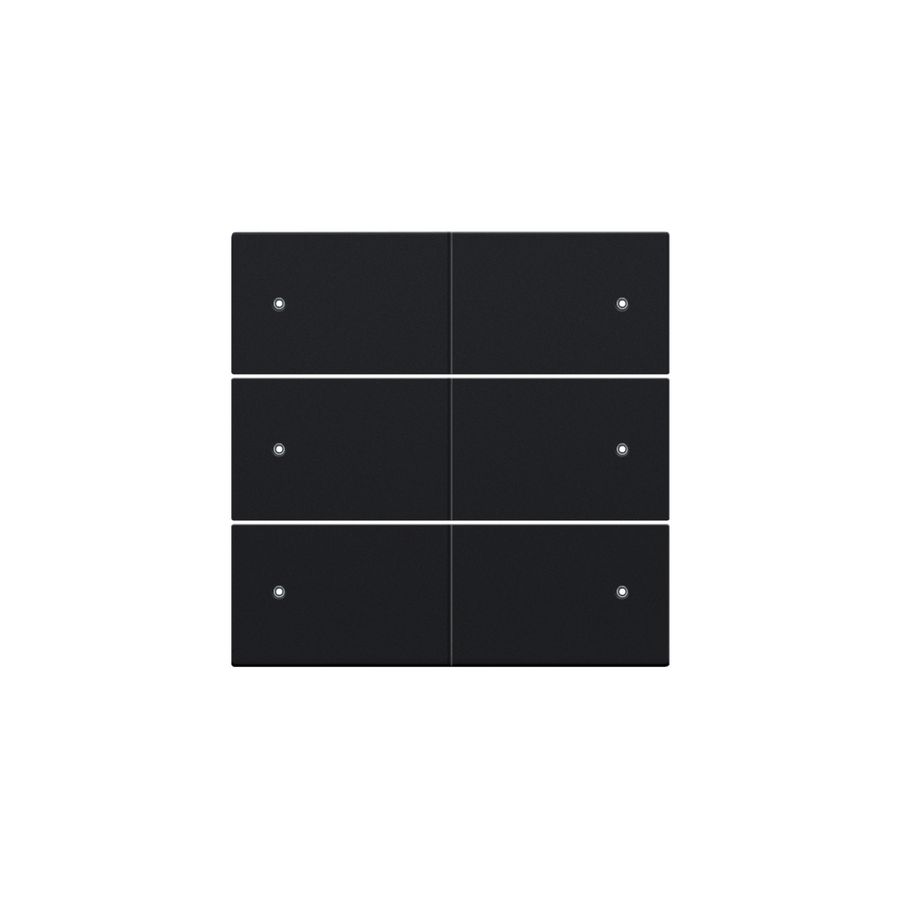 Afwerkingsset 6-voudige pot.vrij knop 24V Led black