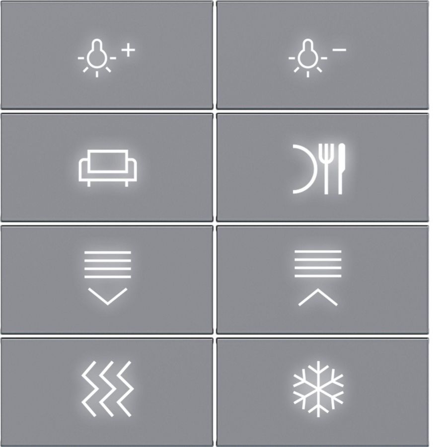 Afdekking KNX taster 8-v. met achtergrondverl. A.x/C.x titaa