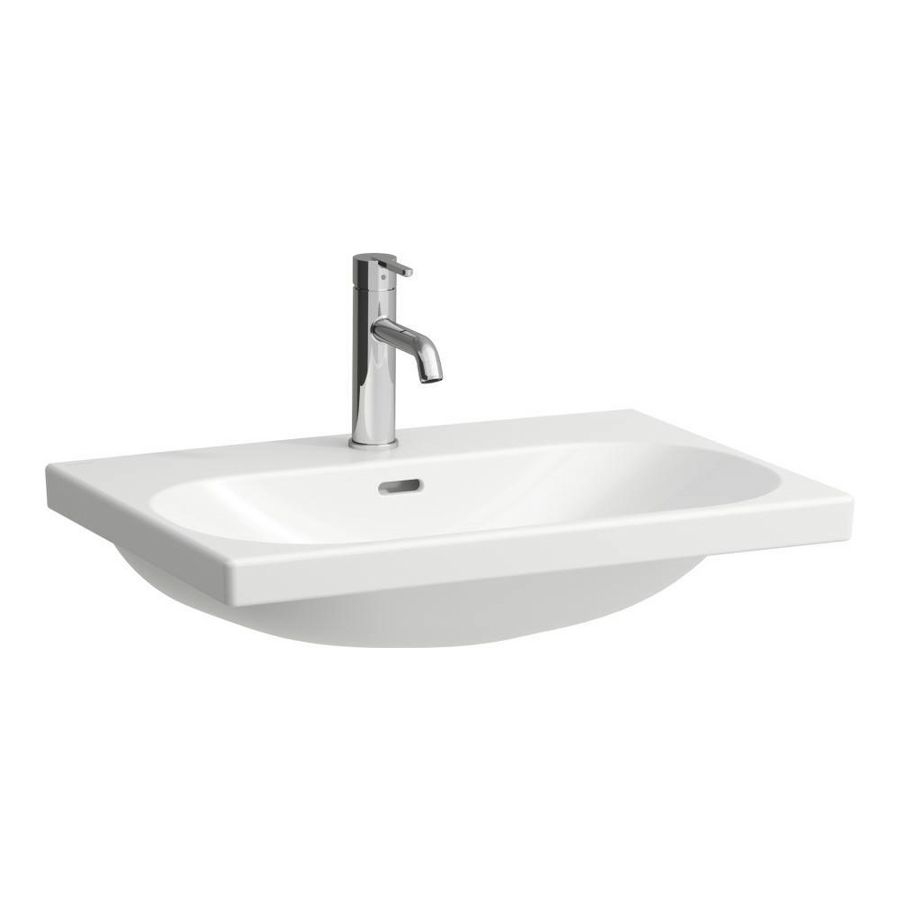 Wastafel LUA 65x46cm -kraangat -over voorH403542112 Lcc wit