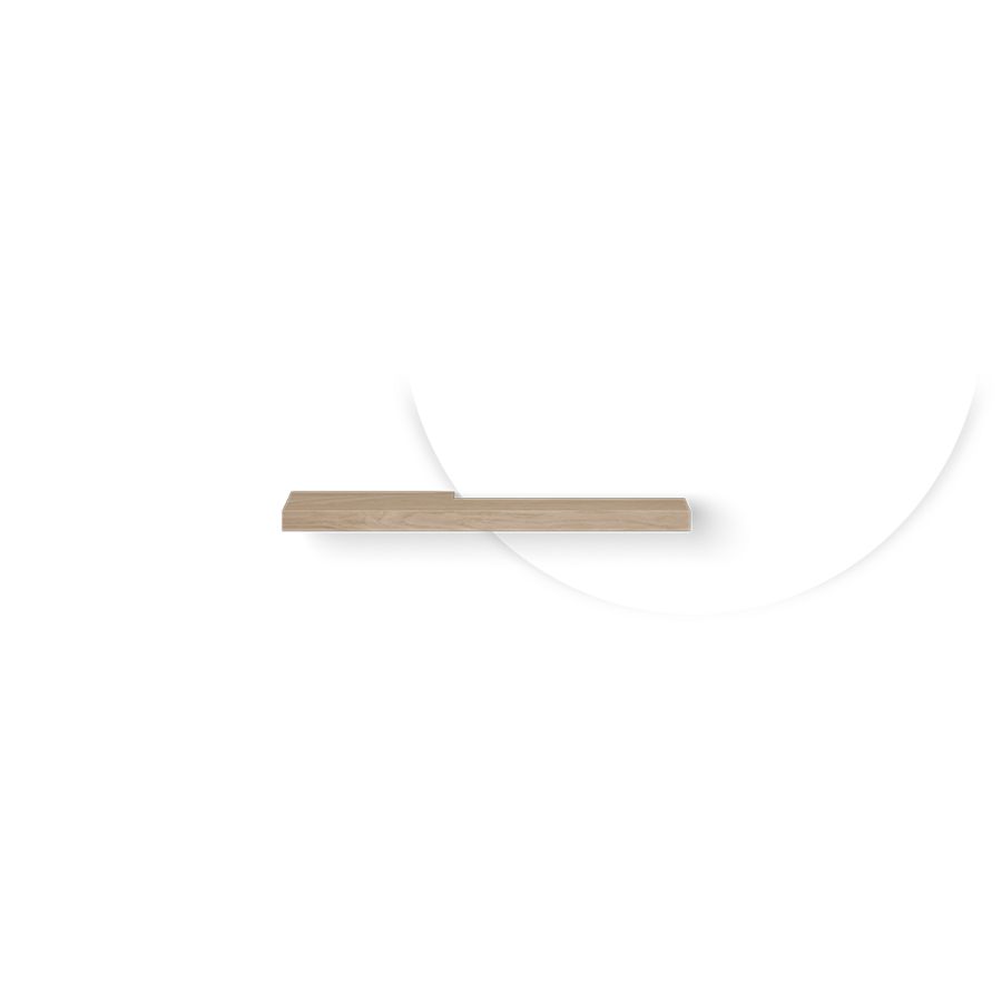 Wooden wandplank voor spiegel 600mm asymmetrisch old grey