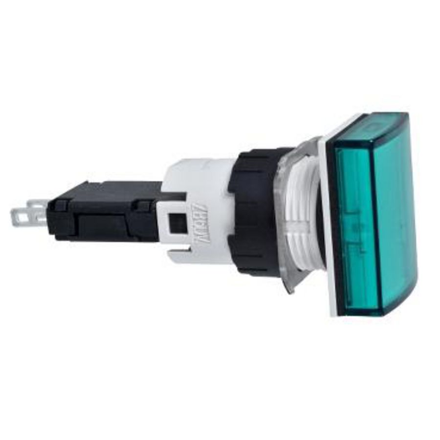 Signaallamp Rechthoekig Ø16mm IP65 LED 24V Connector Gro