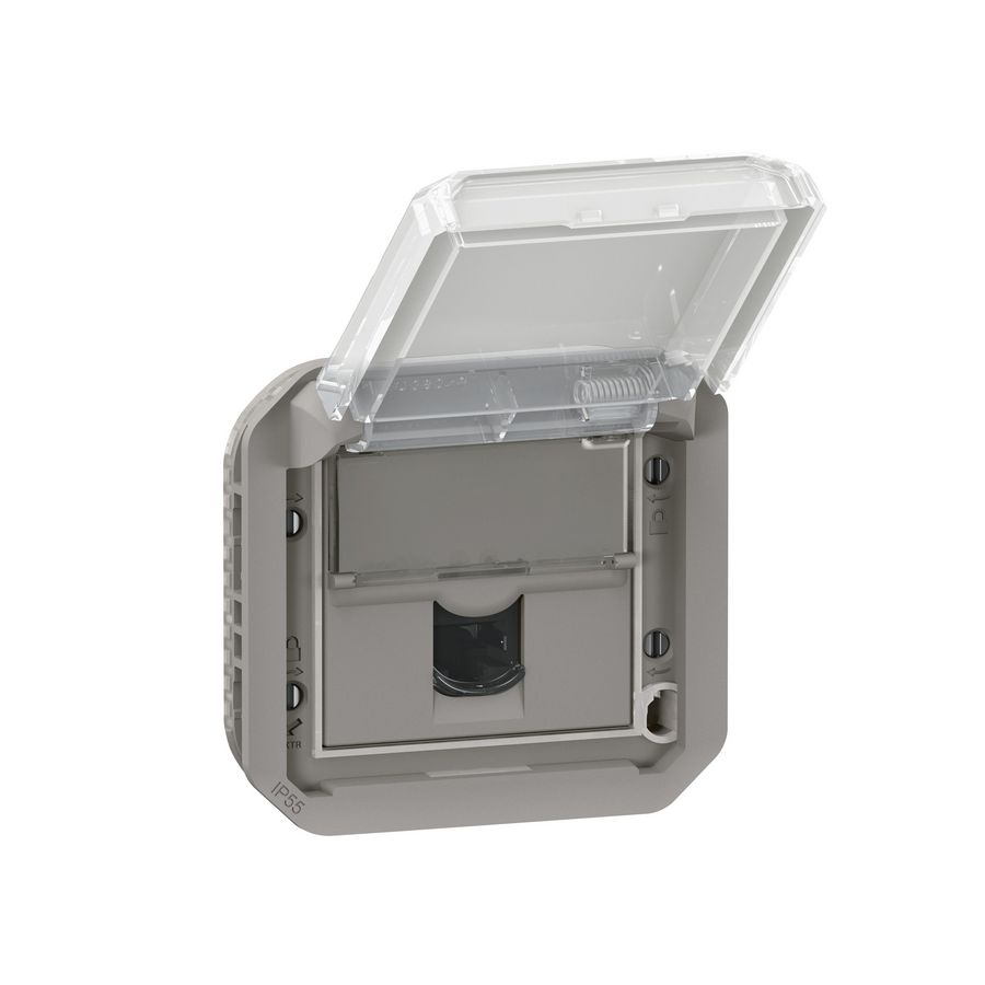 Contactdoos RJ45 Cat. 6 FTP mechanisme grijs Plexo