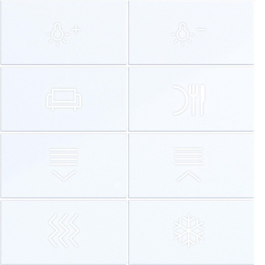 Afdekking KNX taster 8-v. met achtergrondverl. A.x/C.x wit g