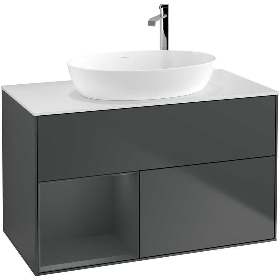 Wastafelonderkast Finion 1000x603x501mm Mid.Blue Matt Lacquer G891HGHG