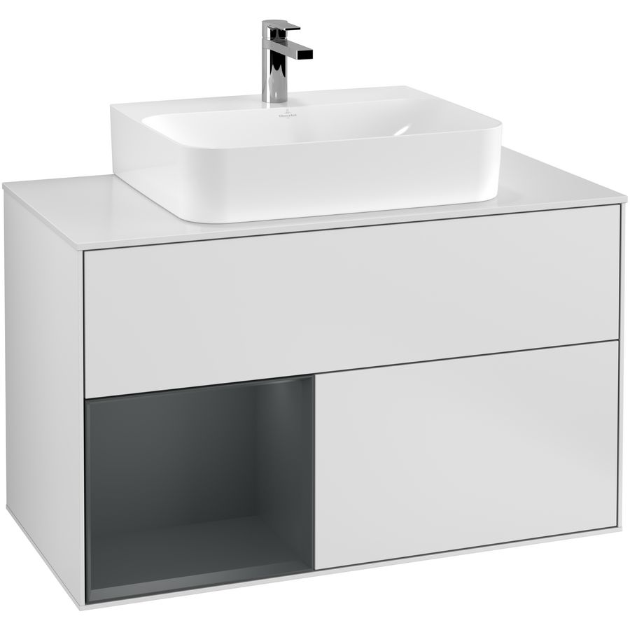Wastafelonderkast Finion 1000x603x501mm White Matt Lacquer F111HGMT