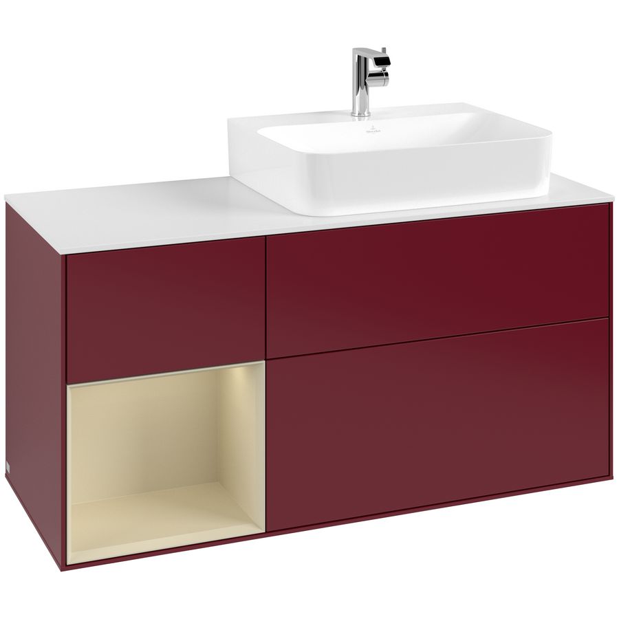 Wastafelonderkast Finion 1200x603x501mm Peony Matt Lacquer G141HJHB