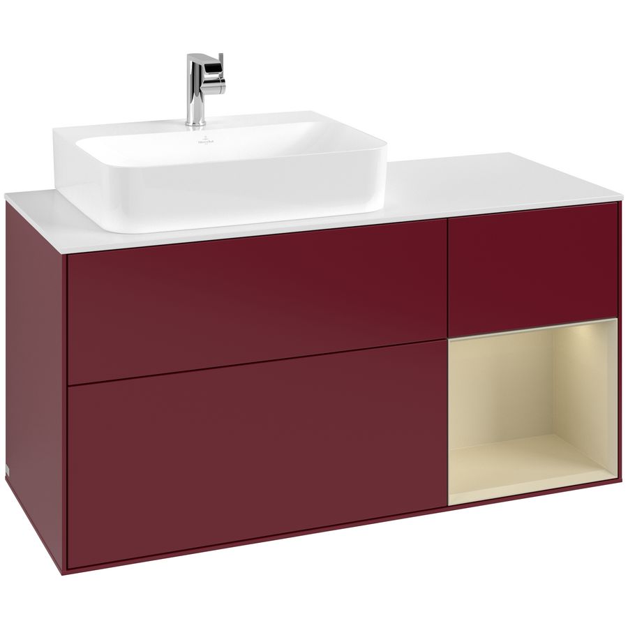 Wastafelonderkast Finion 1200x603x501mm Peony Matt Lacquer G151HJHB