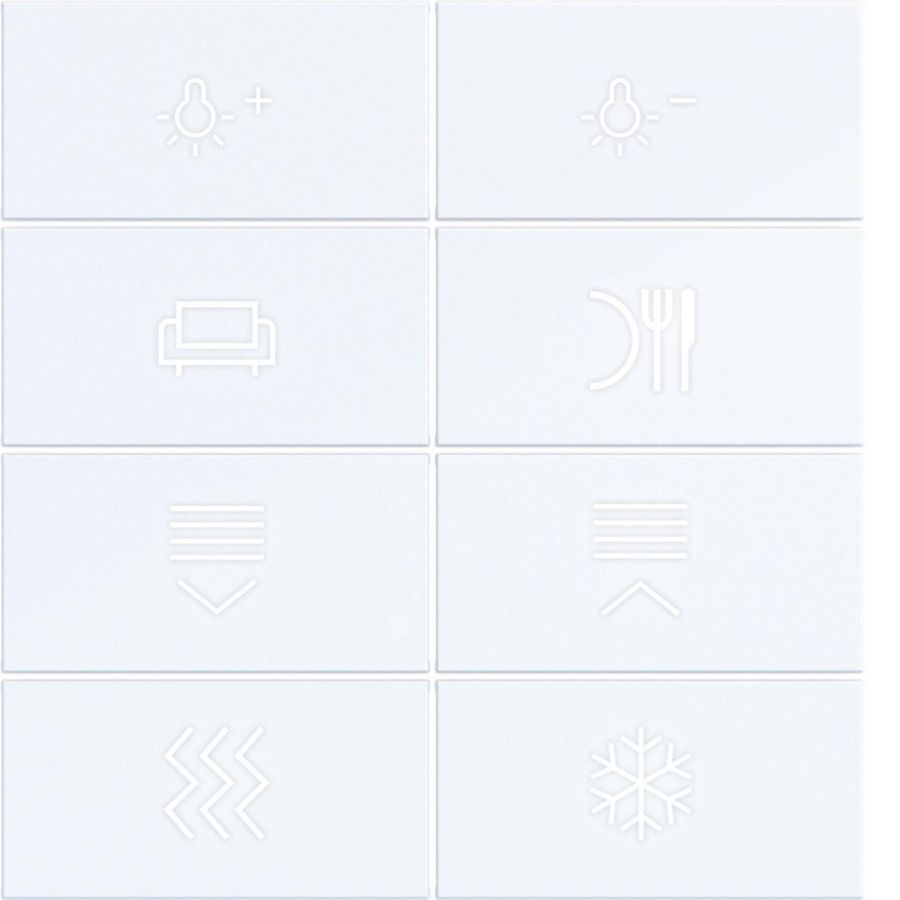 Afdekking KNX taster 8-v. met achtergrondverl. A.x/C.x wit m